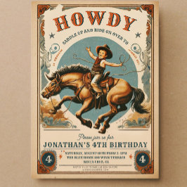 Vintag Cowboy Country Western Geburtstag Einladung