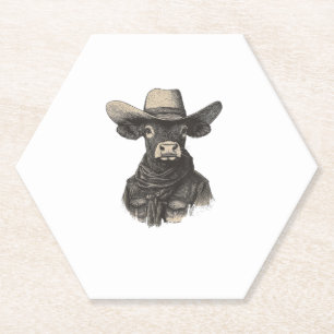 Vintag Cowboy Cow Shirt - Western Kuh Untersetzer