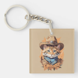 Vintag Cowboy Kitten Design Schlüsselanhänger