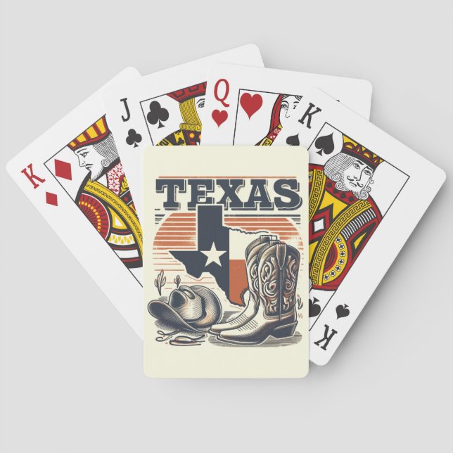Vintag Cowboy Texas Spielkarten (Rückseite)