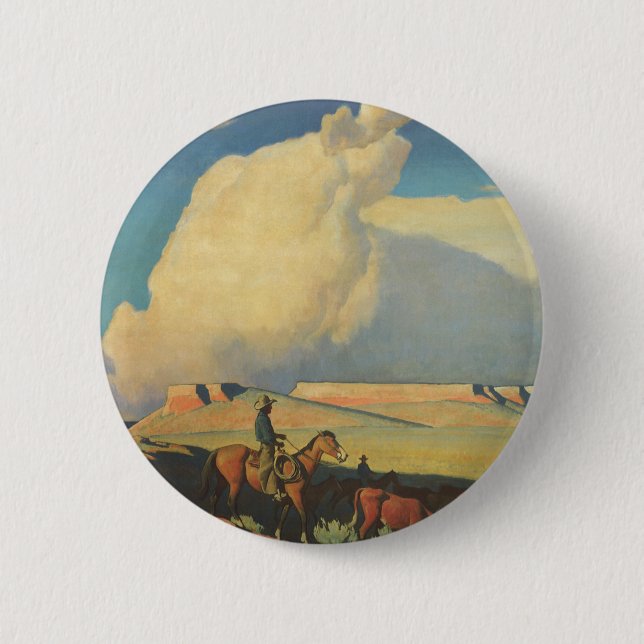Vintag Cowboys, Open Range von Maynard Dixon Button (Vorderseite)
