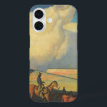 Vintag Cowboys, Open Range von Maynard Dixon title_seo2<br><div class="desc">Open Range (1942) von Maynard Dixon ist ein Vintages amerikanisches Kunstlandschaftsgemälde. Ein Cowboyrancher reitet sein Pferd auf den Ebenen des Südwestens. Er beherbergt seine Kühe, Bullen und Rinder auf der Prärie. Große weiße Wolken füllen den Himmel über den offenen Feldern und den Mesas. Über den Künstler: Maynard Dixon (1875-1946) war...</div>