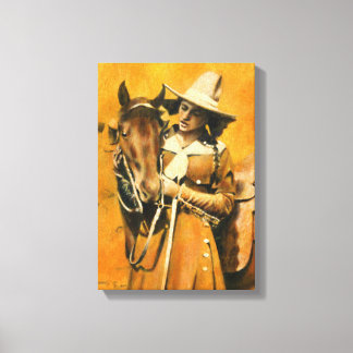 Vintag Cowgirl Canvas Print Leinwanddruck