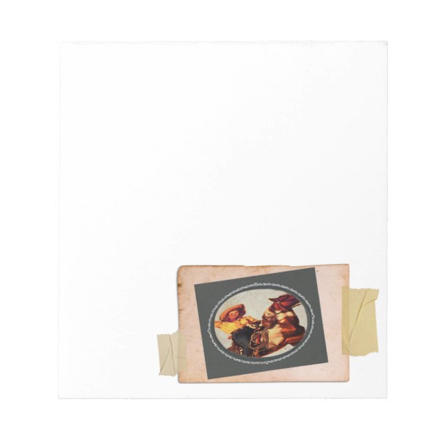 Vintag Cowgirl Notizblock (Vorderseite)