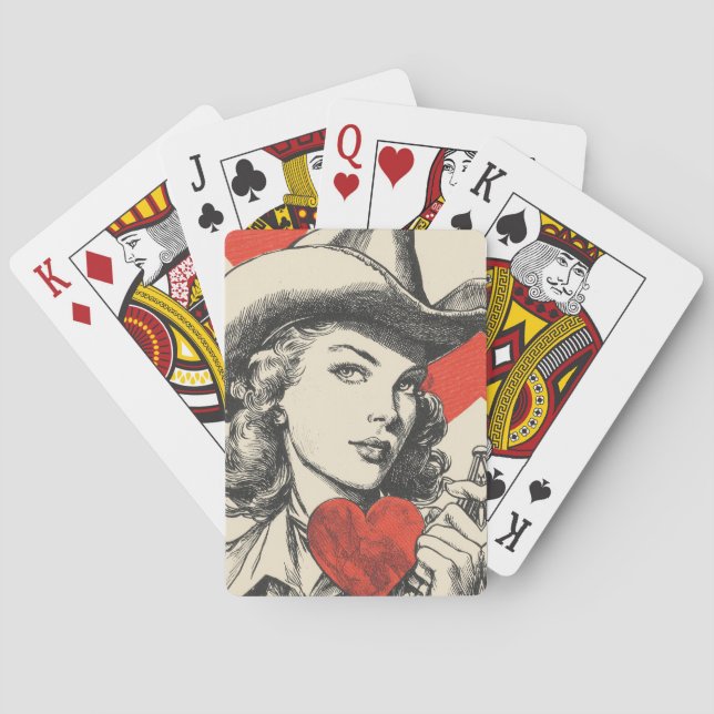 Vintag Cowgirl Spielkarten (Rückseite)