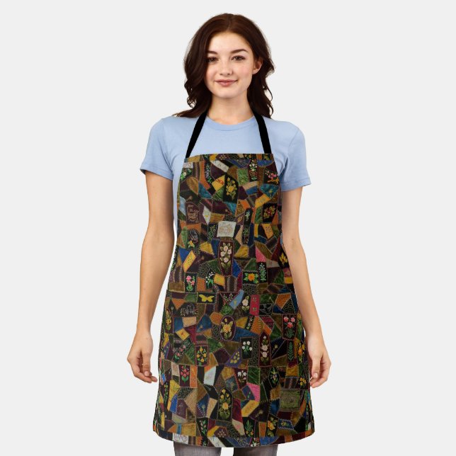 Vintag Crazy Quilt Schürze (Getragen)