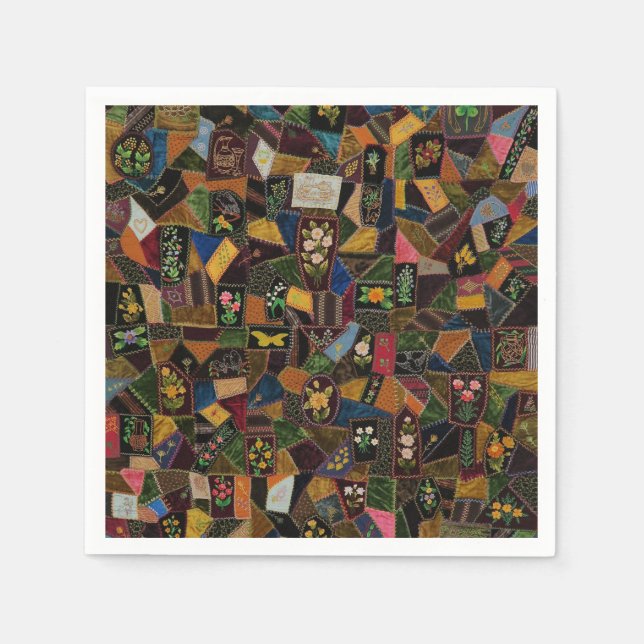 Vintag Crazy Quilt Serviette (Vorderseite)