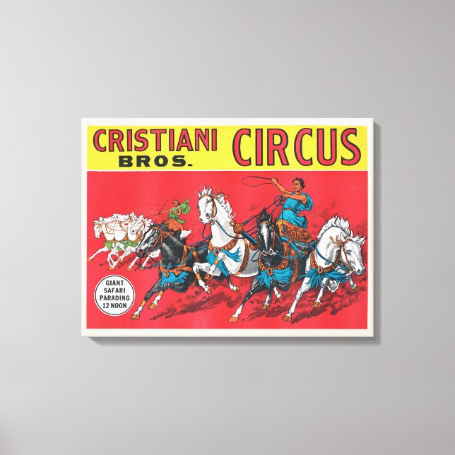 Vintag Cristiani Brothers Circus Poster Leinwanddruck (Vorderseite)