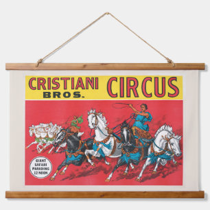 Vintag Cristiani Brothers Circus Poster Wandteppich Mit Holzrahmen