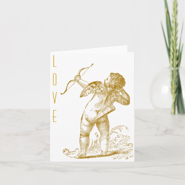 Vintag Cupid Feiertagskarte (Vorderseite)