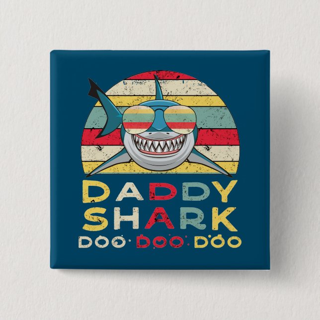 Vintag Daddy Shark "Doo Doo Doo" Button (Vorderseite)