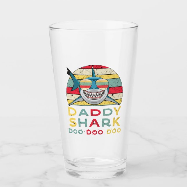 Vintag Daddy Shark "Doo Doo Doo" Glas (Vorderseite)