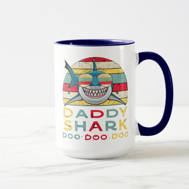 Vintag Daddy Shark "Doo Doo Doo" Tasse (Rechts)