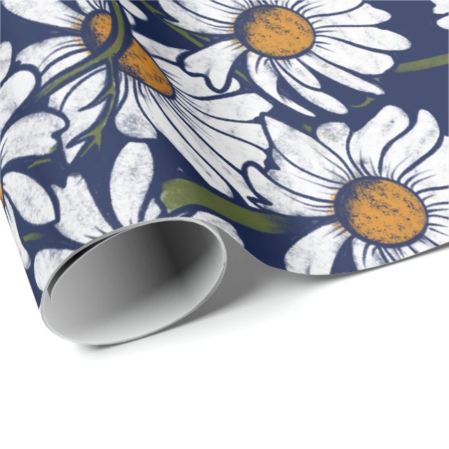 Vintag Daisies Daisy Garden Pattern Gardener Geschenkpapier (Rolleneckpunkt)