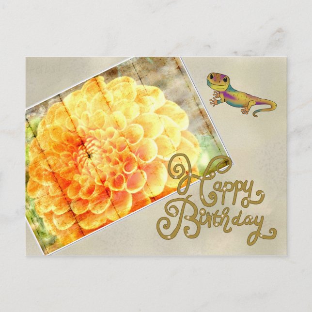 Vintag Dalie Postkarte (Vorderseite)