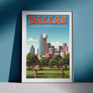 Vintag Dallas Texas Poster