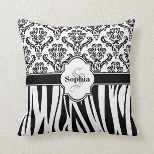Vintag Damask Coole Zebrastreifen Kissen