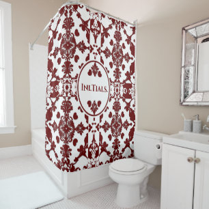 Vintag Damask Monogramm Duschvorhang