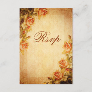 Vintag Damask Shabby Chic Peach Rose UAWG RSVP Karte