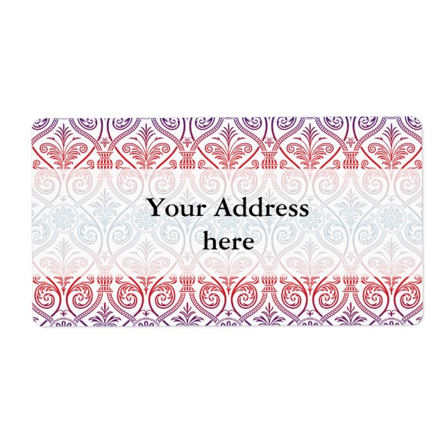 Vintag Damask Wallpaper - blau violett (Vorne)