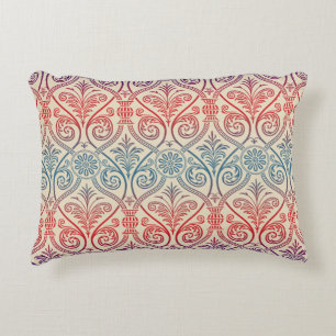 Vintag Damask Wallpaper - blau violett Dekokissen
