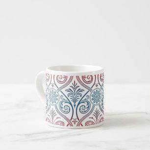 Vintag Damask Wallpaper - blau violett Espressotasse