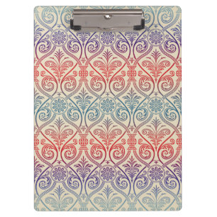 Vintag Damask Wallpaper - blau violett Klemmbrett