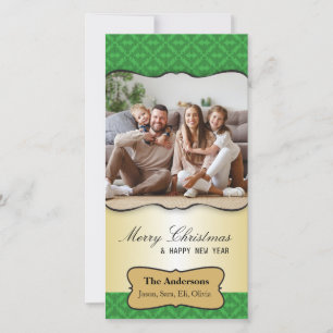 Vintag Damask Weihnachtsgrüßkarte Feiertagskarte