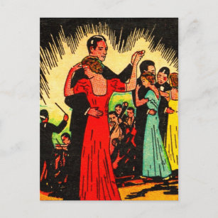Vintag Dance 1930s Ballroom Dancers Postkarte
