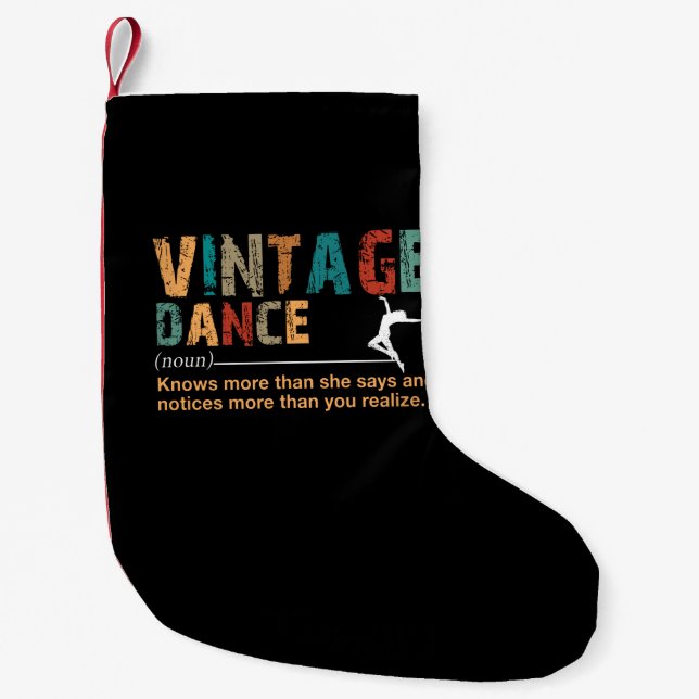Vintag Dance Definition Dance Lover-Geschenk Kleiner Weihnachtsstrumpf (Vorderseite)