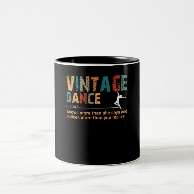 Vintag Dance Definition Dance Lover-Geschenk Zweifarbige Tasse (Mittel)