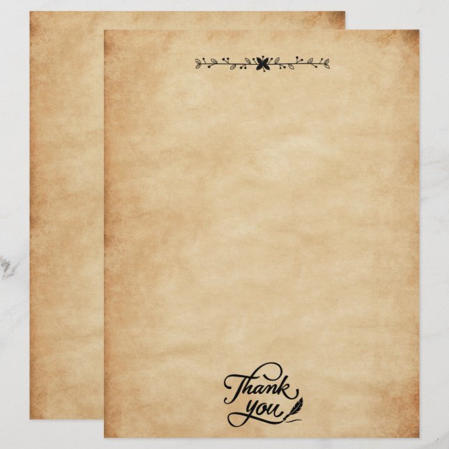 Vintag Danke, kreativ Cool Briefbogen (Vorne/Hinten)