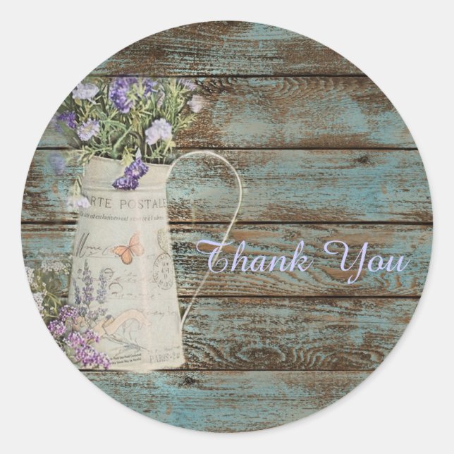 Vintag danke runder aufkleber (Vorderseite)