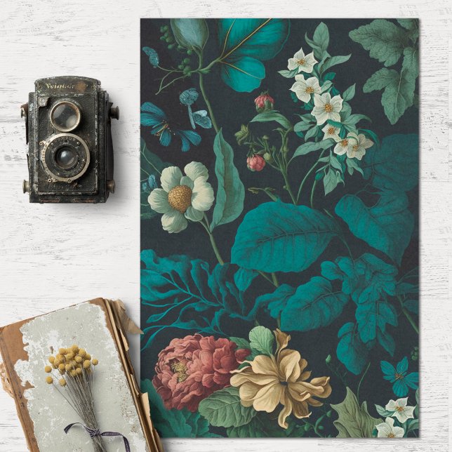 Vintag Dark Florals Decoupage Seidenpapier (Von Creator hochgeladen)