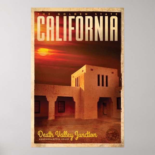 Vintag Death Valley Junction Travel Poster (Vorne)