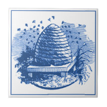 Vintag Delft Blue Art Nouveau Honeybeve Hive