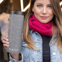 Vintag Denim Blue Jeans Look Thermosbecher