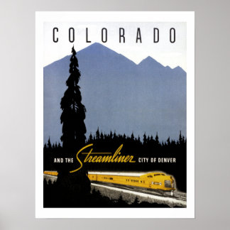Vintag Denver Colorado Eisenbahn Reiseplakat Poster