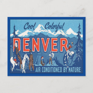 Vintag Denver Colorado Postkarte