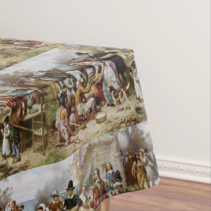 Vintag Der Erste Erntedank 1621 Jean Ferris Tischdecke