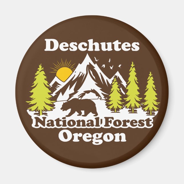 Vintag Deschutes Nationalwald Oregon Magnet (Vorne)