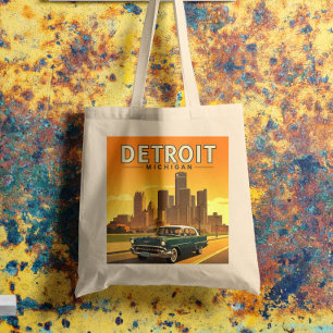 Vintag Detroit Michigan Tragetasche