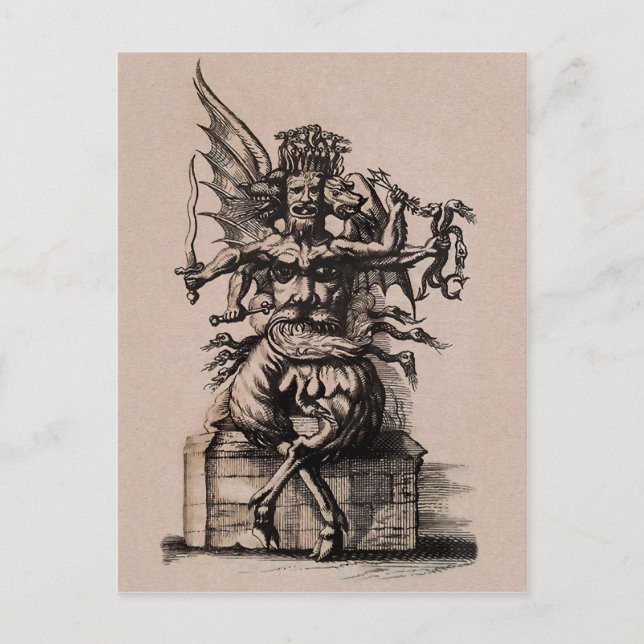 Vintag Devil Art Postcard Postkarte (Vorderseite)
