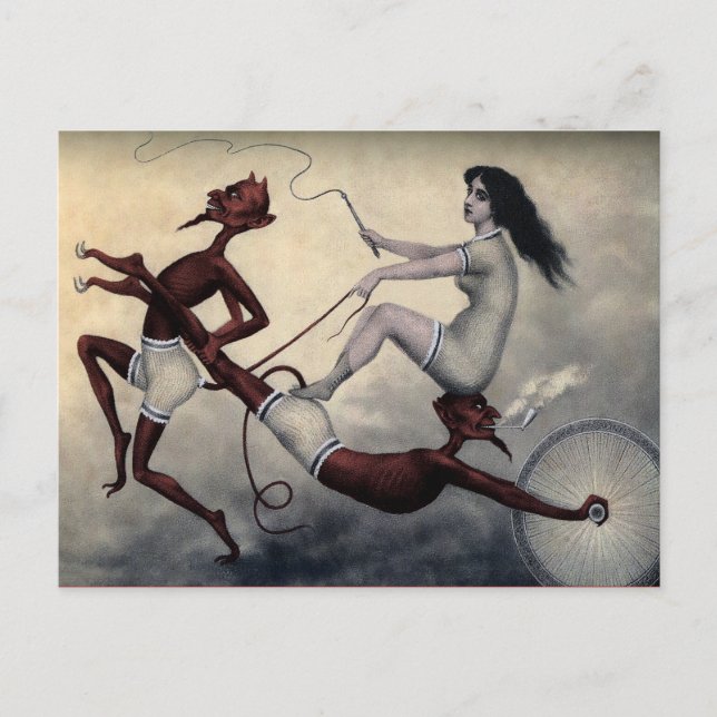 Vintag Devil Postcard Postkarte (Vorderseite)