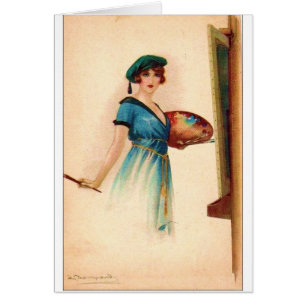 Vintag - Die Dame ist Künstlerin.