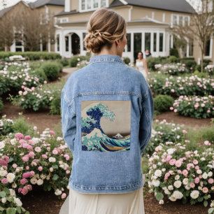 Vintag die große Welle, rückwärts Japanisch Jeansjacke