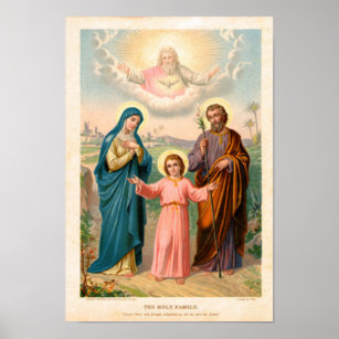 Vintag die heilige Familie, Jesus Christus, Josef, Poster