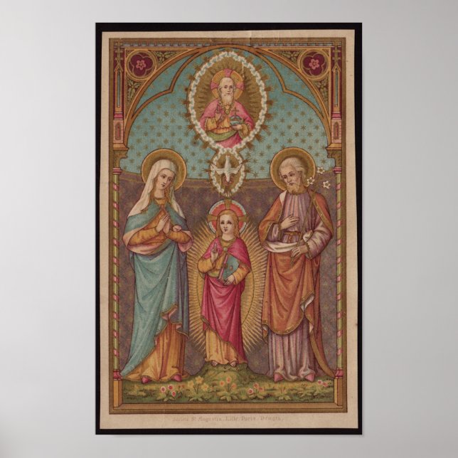 Vintag die heilige Familie, Jesus Christus, Josef, Poster (Vorne)
