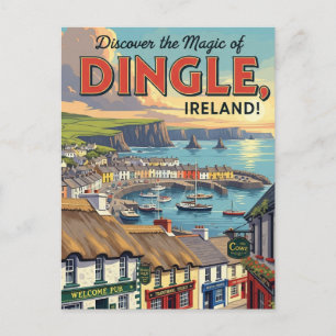 Vintag Dingle Ireland Travel Postkarte