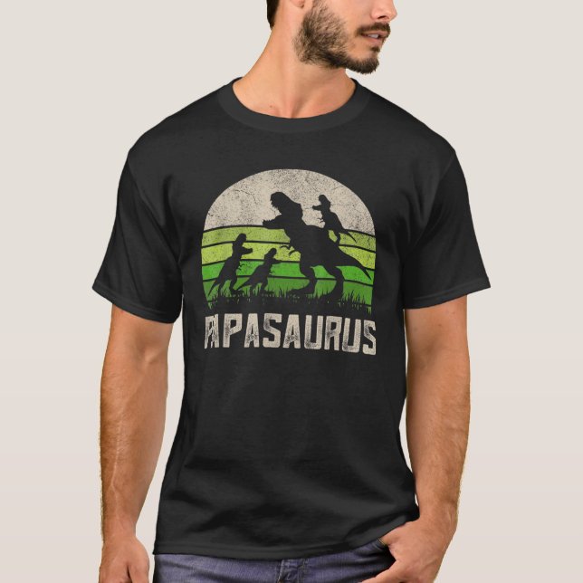 Vintag Dinosaur Papasaurus T-Shirt (Vorderseite)